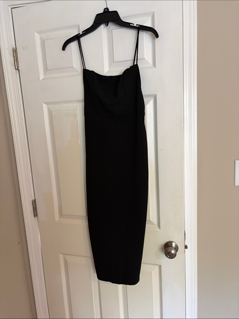 Hello Molly HMR023 Black Midi Slip Dress with Spaghetti Straps size medium US 6